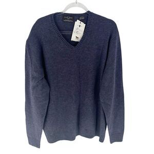 Black Brown 1826 Sweater Mens 2XL Lambswool  Blend Pullover Soft Luxury NEW